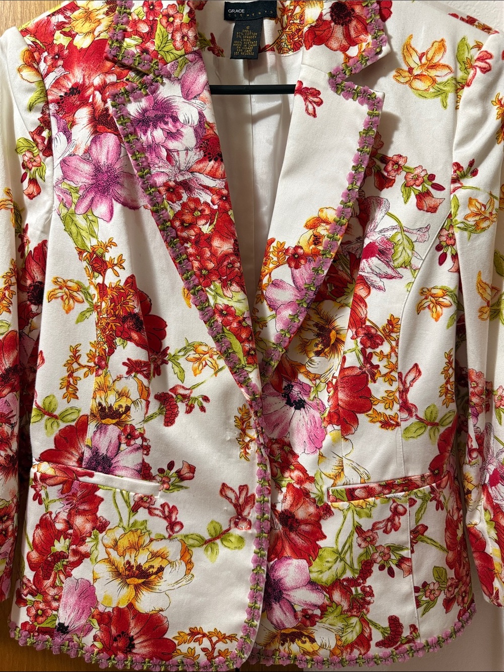 WOW POSHMARK - Authentic Grace Elements NWOT  Floral Blazer